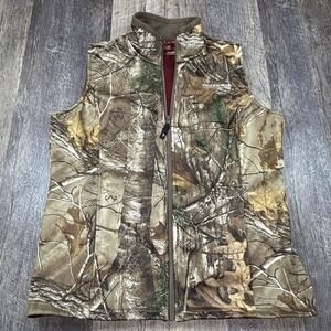 Field & Stream Womens Large Realtree Camo Hunting Vest Fleece Lined Full Zip